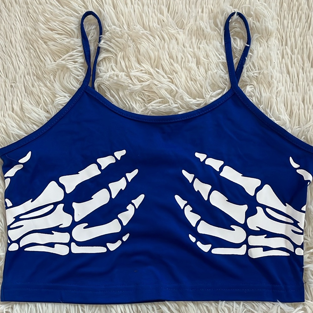 Skeleton Hands Crop Top